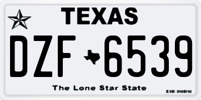 TX license plate DZF6539