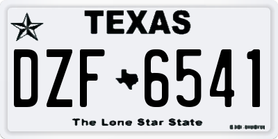 TX license plate DZF6541