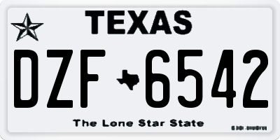 TX license plate DZF6542
