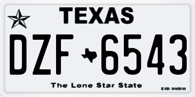 TX license plate DZF6543