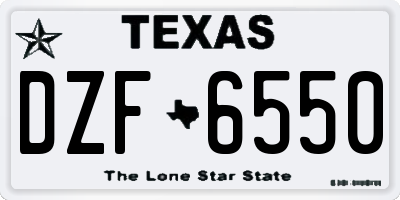 TX license plate DZF6550