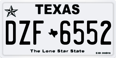 TX license plate DZF6552