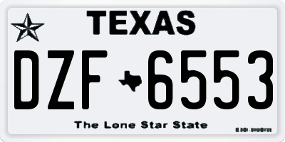 TX license plate DZF6553