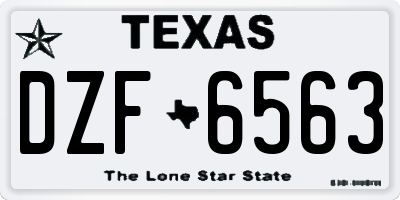 TX license plate DZF6563