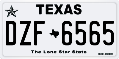 TX license plate DZF6565