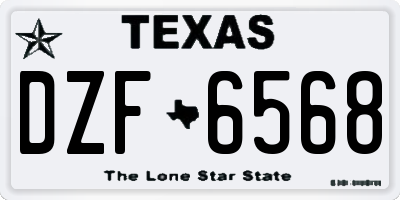 TX license plate DZF6568