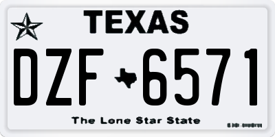 TX license plate DZF6571