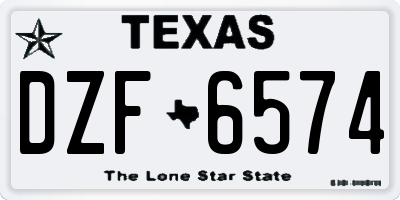 TX license plate DZF6574