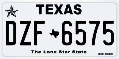 TX license plate DZF6575