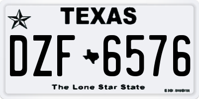 TX license plate DZF6576