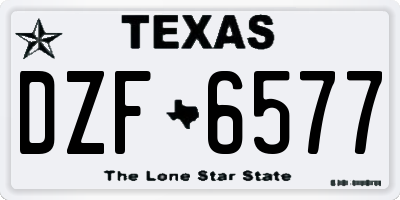 TX license plate DZF6577
