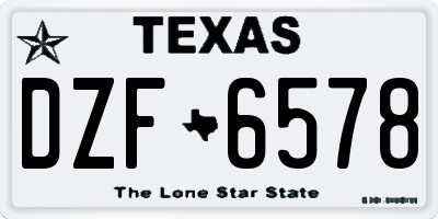 TX license plate DZF6578