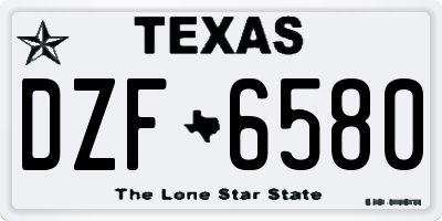 TX license plate DZF6580