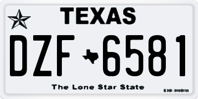 TX license plate DZF6581