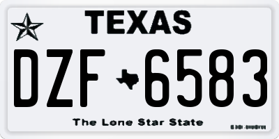 TX license plate DZF6583