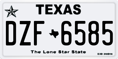 TX license plate DZF6585