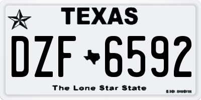 TX license plate DZF6592