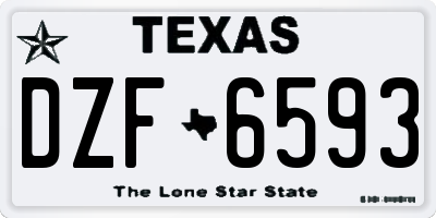 TX license plate DZF6593