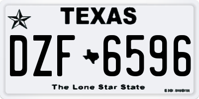 TX license plate DZF6596