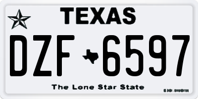 TX license plate DZF6597