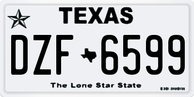 TX license plate DZF6599