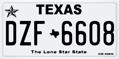 TX license plate DZF6608