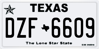 TX license plate DZF6609