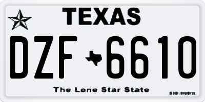 TX license plate DZF6610