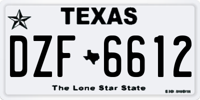 TX license plate DZF6612