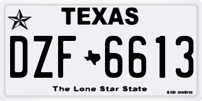 TX license plate DZF6613
