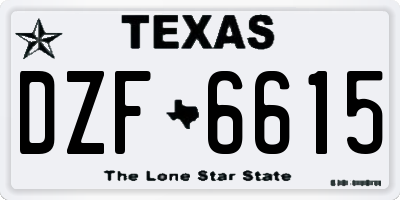 TX license plate DZF6615
