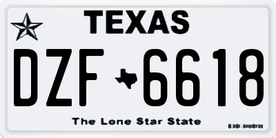 TX license plate DZF6618