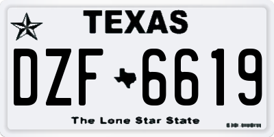 TX license plate DZF6619
