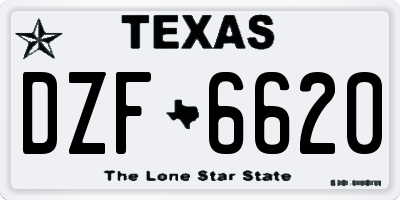 TX license plate DZF6620