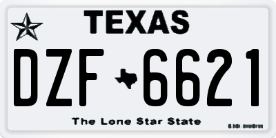 TX license plate DZF6621
