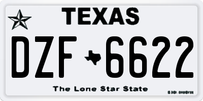 TX license plate DZF6622