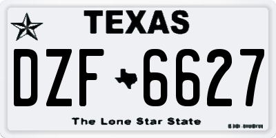 TX license plate DZF6627