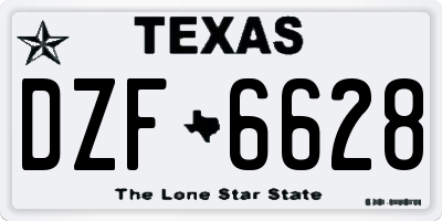 TX license plate DZF6628