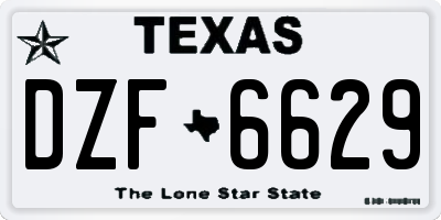 TX license plate DZF6629