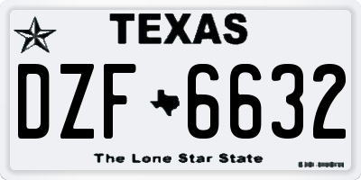 TX license plate DZF6632