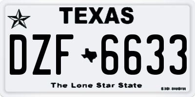 TX license plate DZF6633
