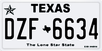 TX license plate DZF6634
