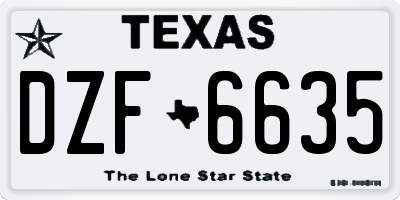 TX license plate DZF6635