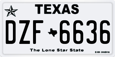 TX license plate DZF6636