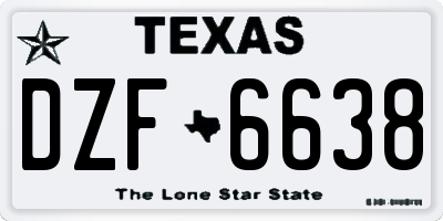 TX license plate DZF6638