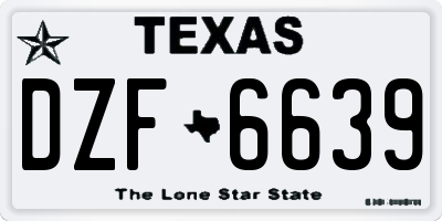 TX license plate DZF6639