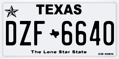 TX license plate DZF6640