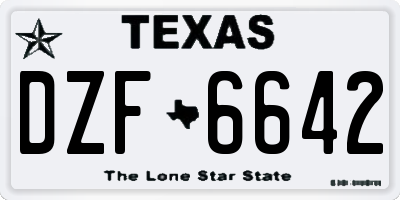 TX license plate DZF6642
