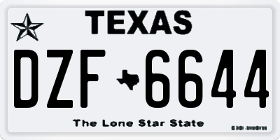TX license plate DZF6644