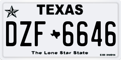 TX license plate DZF6646